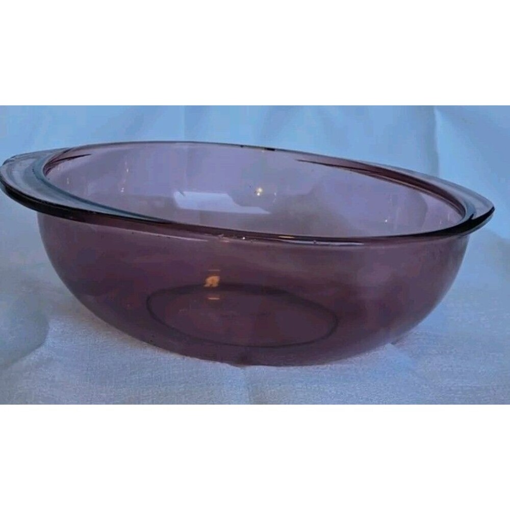 Vintage Glass Pyrex 024 Cranberry / Light Purple Amethyst 2 Qt Bowl
